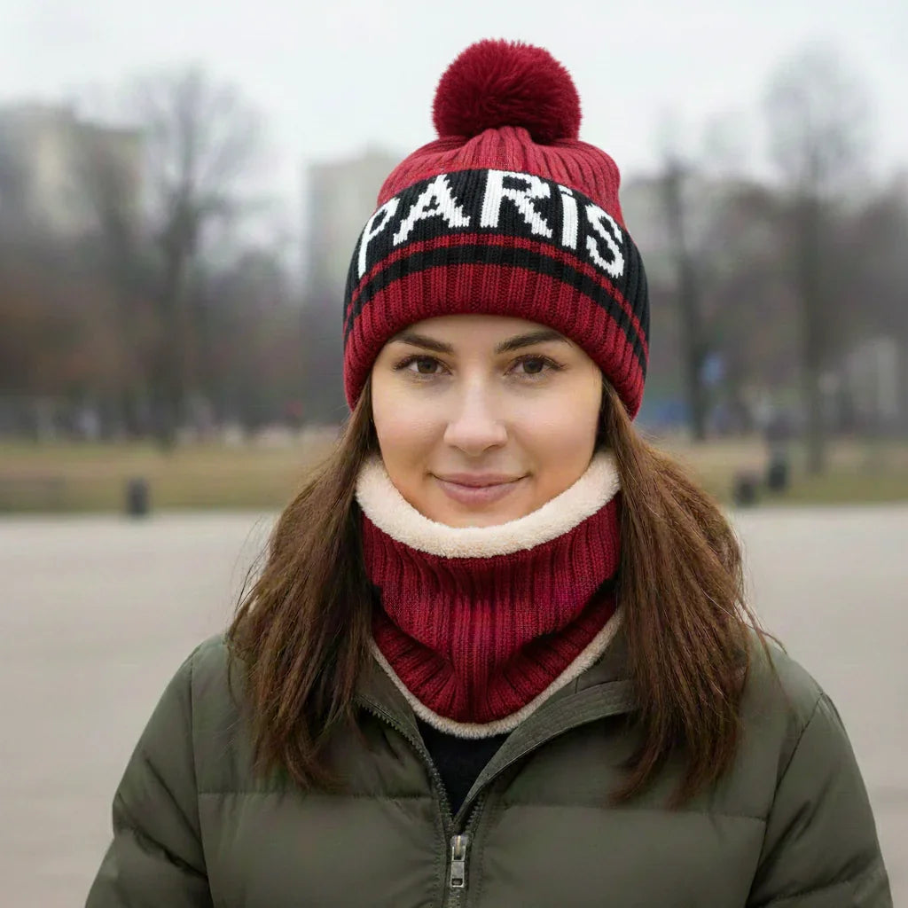 Winter Warm Knit Beanie Hat & Scarf Set