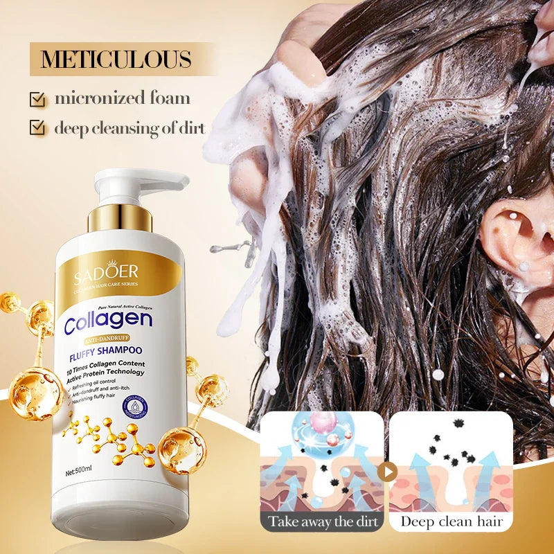 Sadoer Collagen Anti-Dandruff Fluffy Shampoo - 500ml