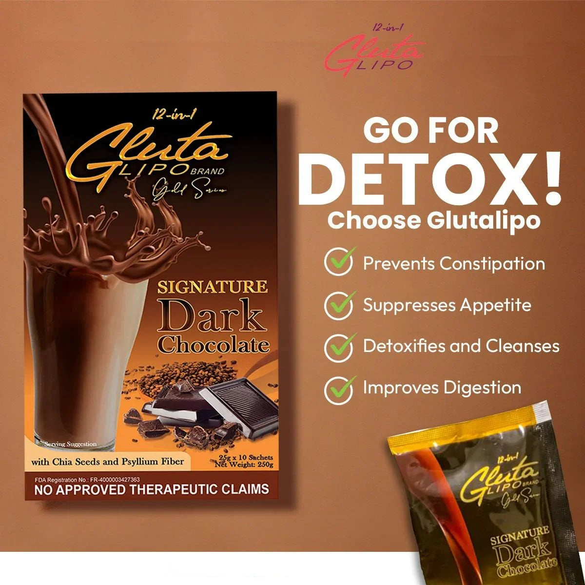 Gluta Lipo Signature Dark Chocolate Drink - 250g
