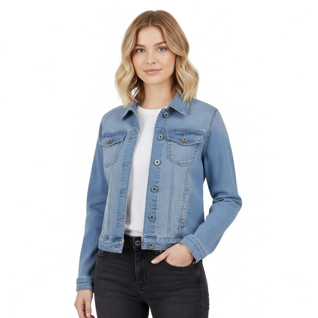 Women's Premium Quality Cropped Denim Jacket