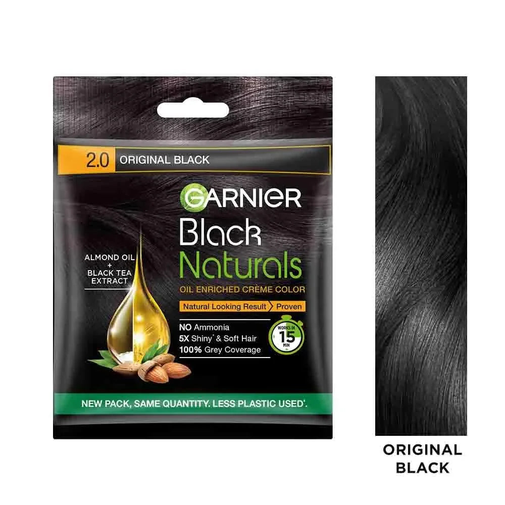 Garnier Black Naturals Hair Color Shade 2.0 Original Black - 20ml+20g