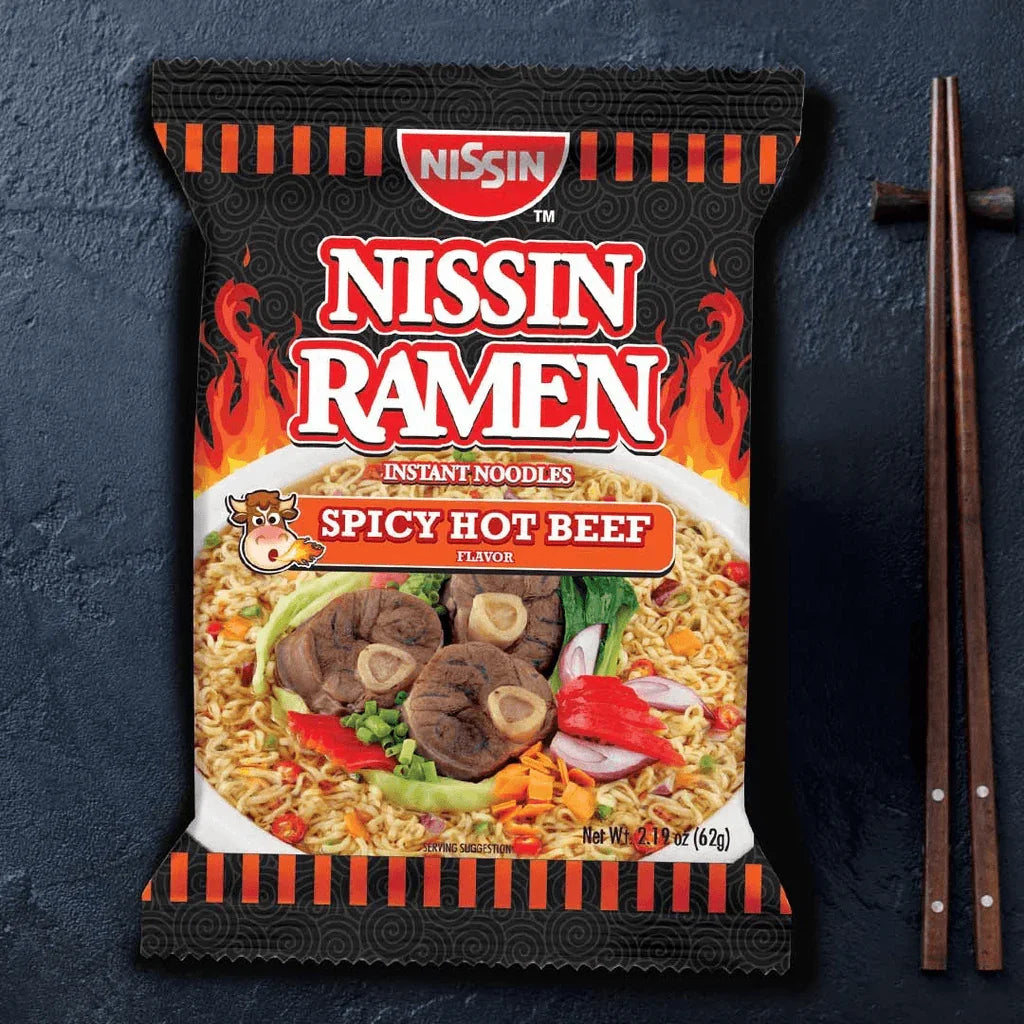 Nissin Ramen Instant Noodles Spicy Hot Beef Flavor - 62g (4+1) Offer
