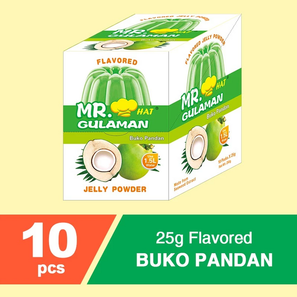 Mr. Hat Gulaman Buko Pandan Jelly Powder 10pcs Pack