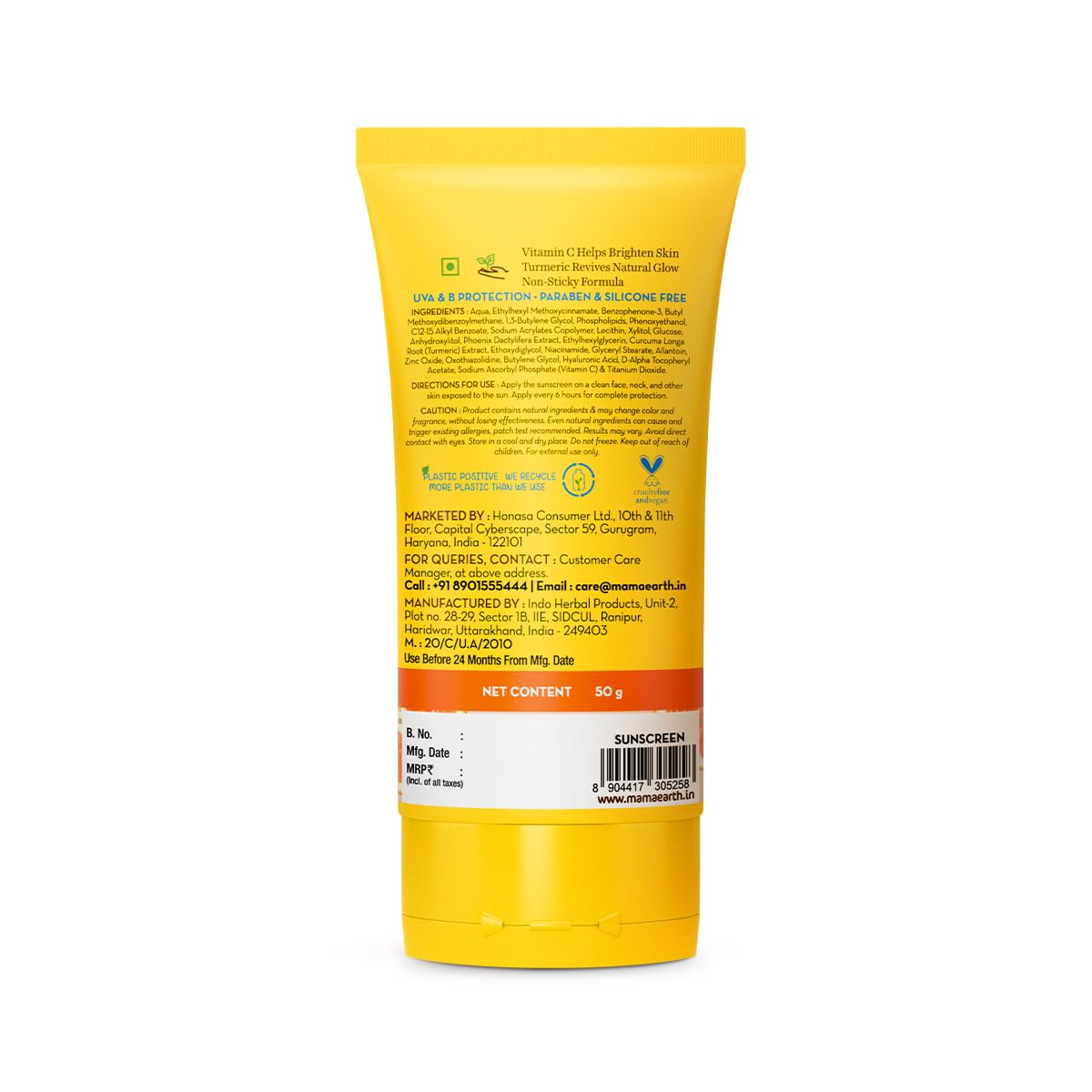 Mamaearth Vitamin C Daily Glow Sunscreen SPF 50 - 50g