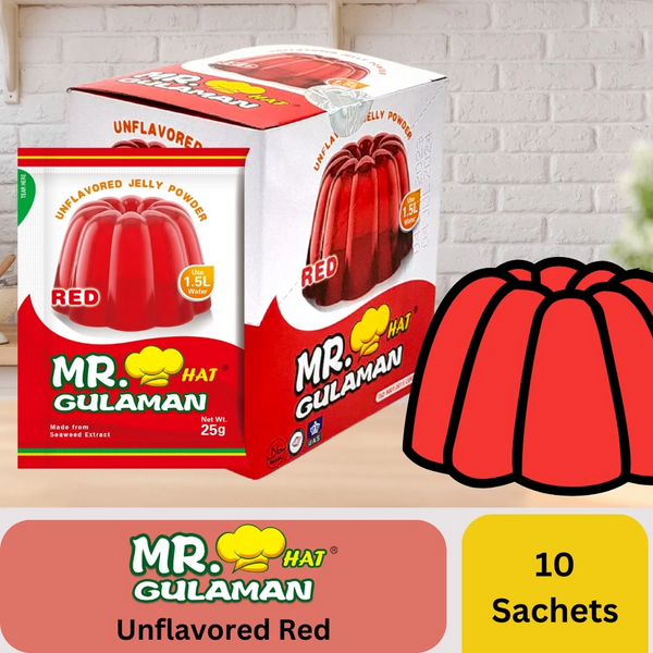 Mr. Hat Gulaman Unflavored Red10pcs Pack