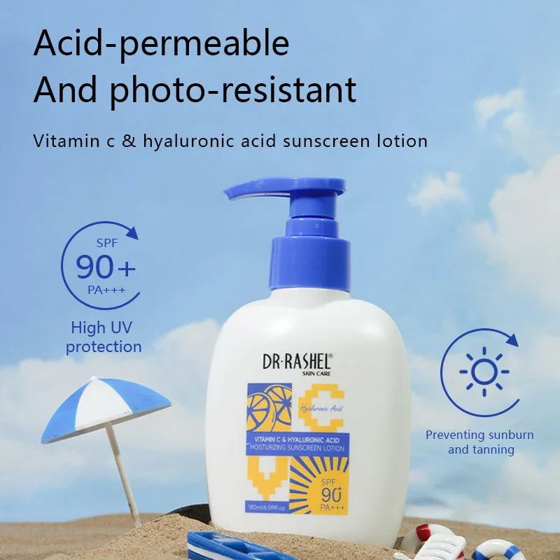 Dr.Rashel Vitamin C & Hyaluronic Acid Sunscreen Lotion SPF 90+ - 180ml