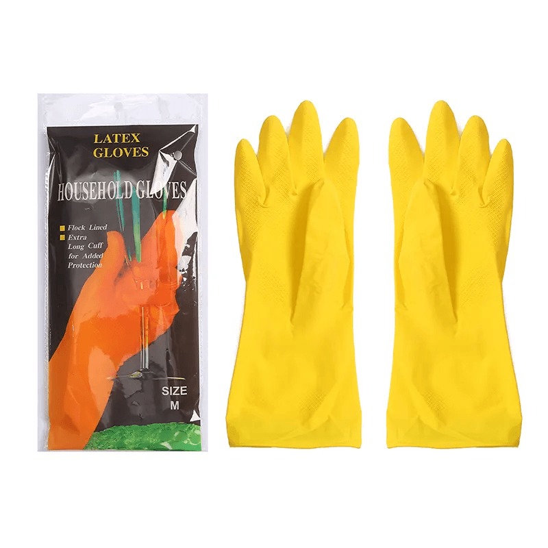 Latex Household Rubber Gloves Cleaning (Size - M)