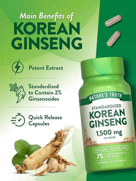 Nature's Truth Standardized Korean Ginseng - 75s