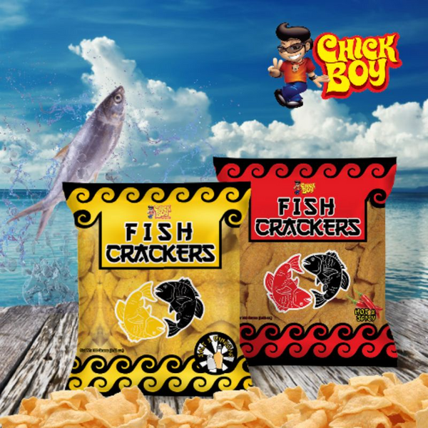 Chick Boy Fish Cracker Hot & Spicy + Salt & Vinegar - 2 × 100g (Offer)