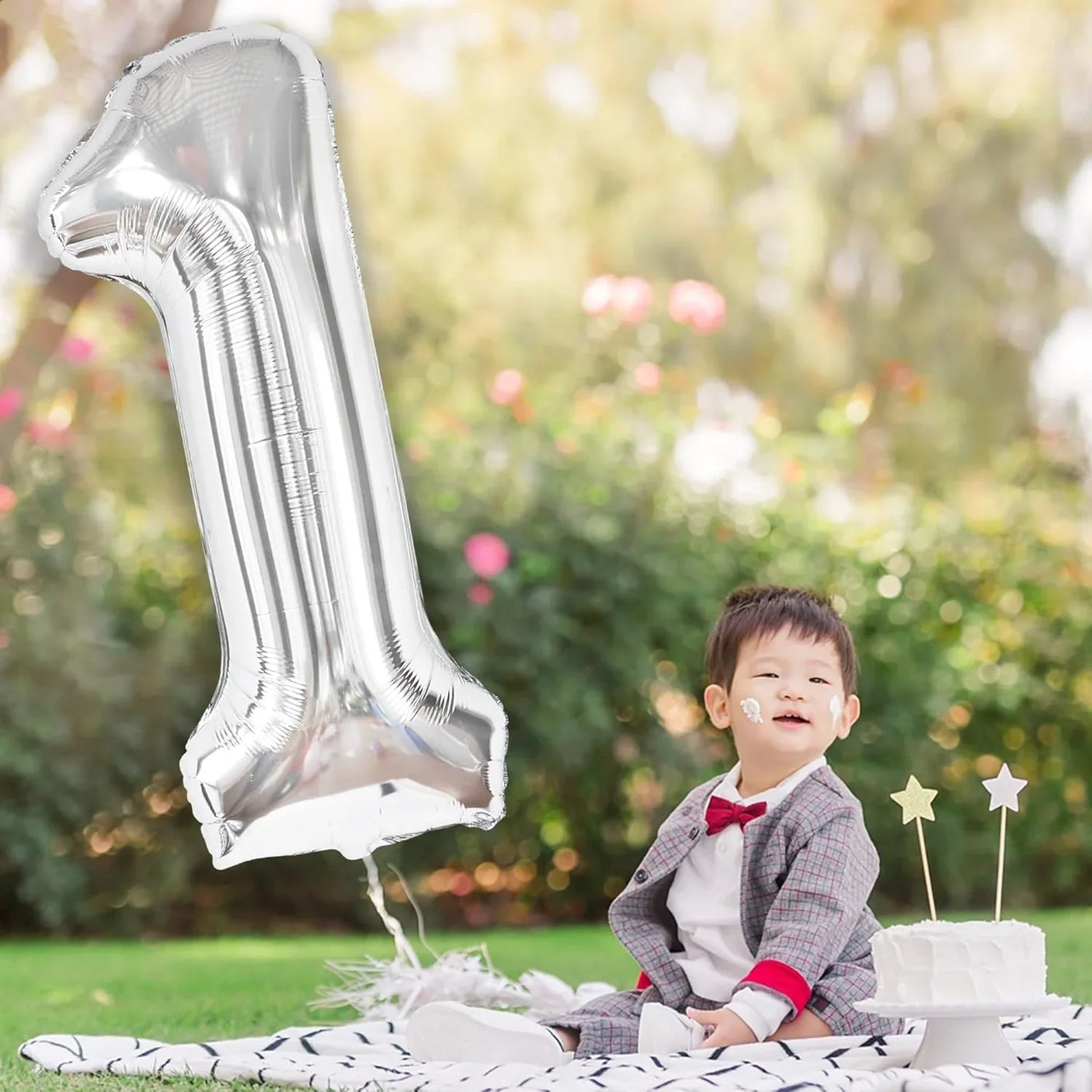 Birthday Decoration Silver Foil Balloon Number 1 - 42Cm