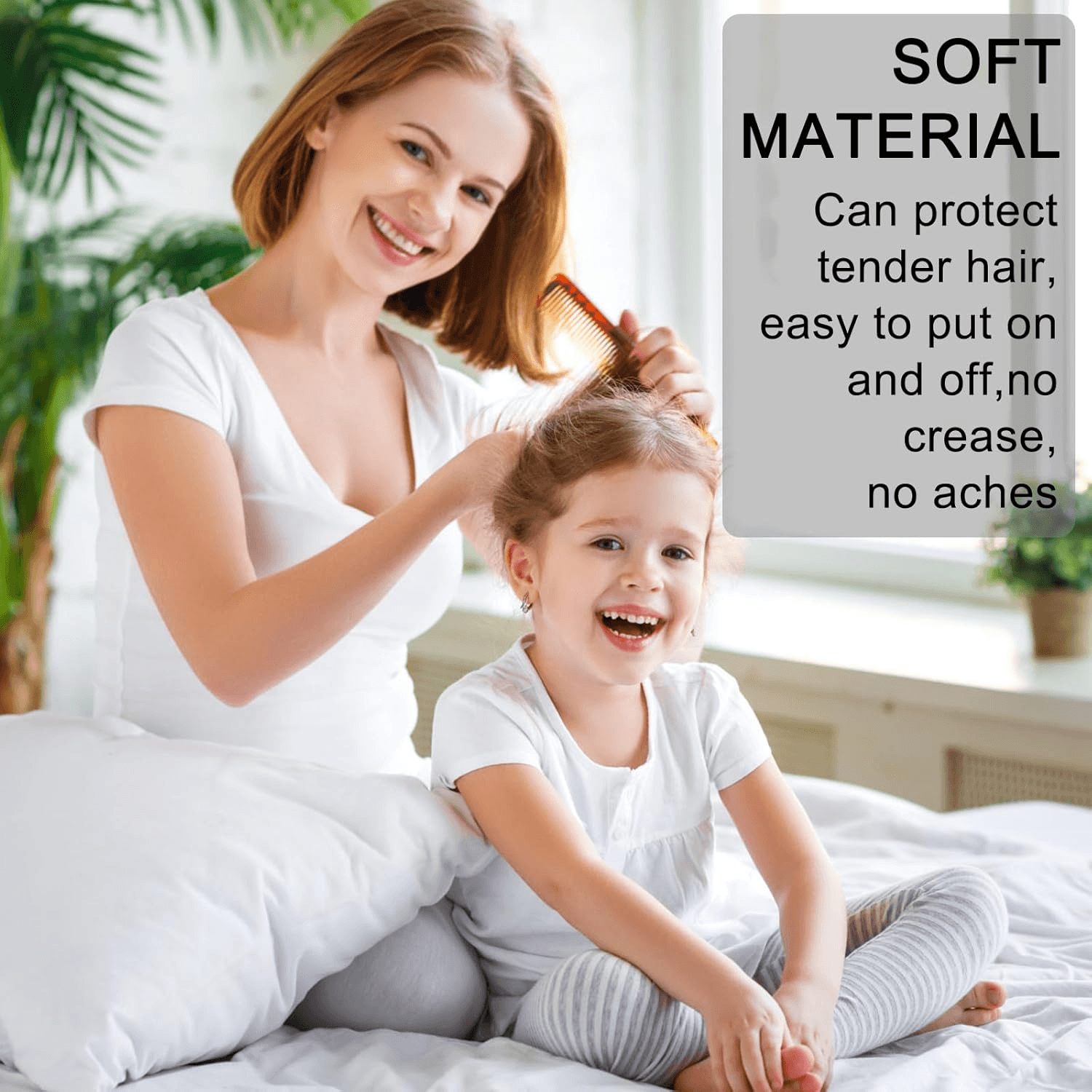 White Color Tiny Seamless Elastic Hair Bands - 40Pcs