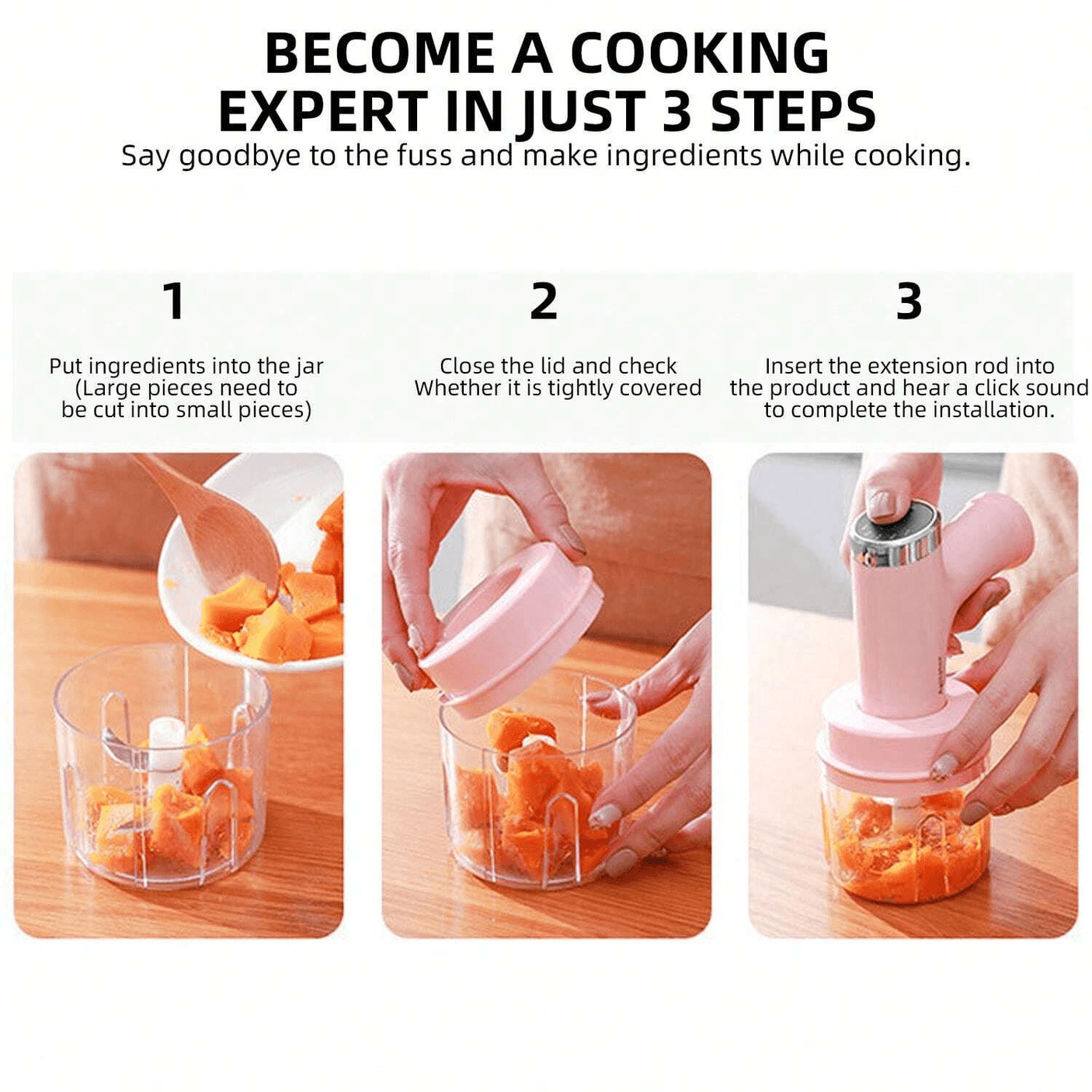 Electric 2 In 1 Wireless Mini Mixer Multi Function Cooking Machine