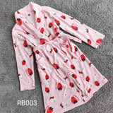 Long Sleeves Comfortable Flannel Bathrobe Coral Fleece
