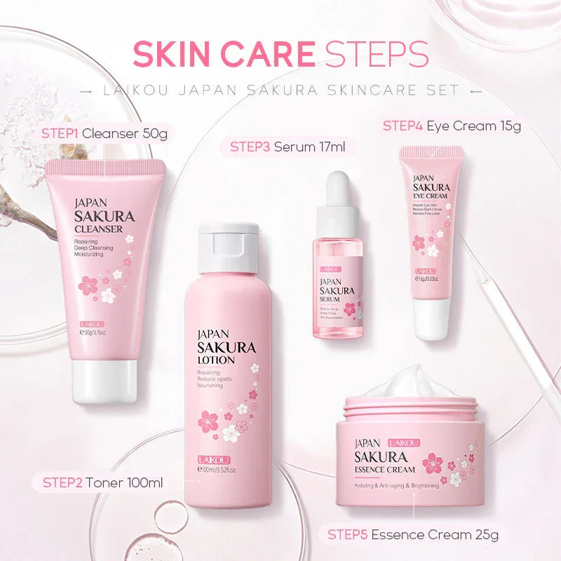Laikou Japan Sakura Skin Care 5Pcs Set