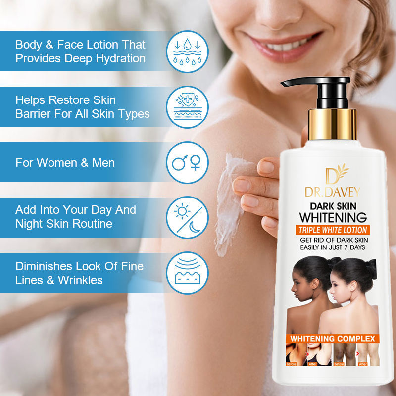 Dr. Davey Dark Skin Brightening Triple White Lotion - 500ml