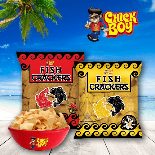 Chick Boy Fish Cracker Hot & Spicy + Salt & Vinegar - 2 × 100g (Offer)