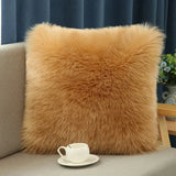 Solid Soft Plush Square Fuzzy Cushion K-66
