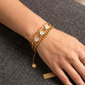 Unique Design Golden Stainless Steel Bracelet - B01