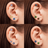 Golden Stainless Steel Stud Earings - 099