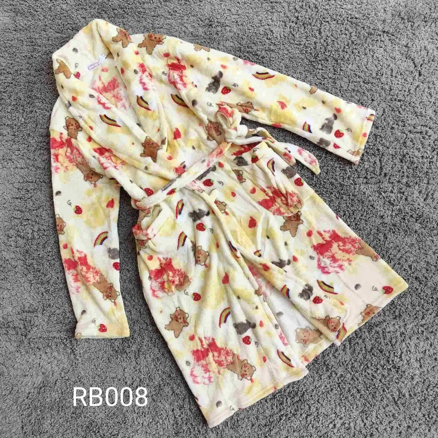 Long Sleeves Comfortable Flannel Bathrobe Coral Fleece
