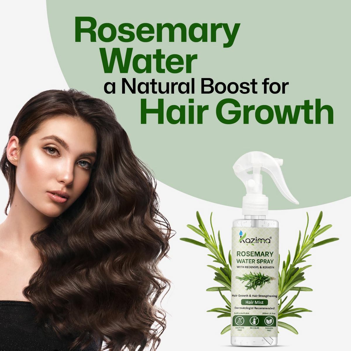 Kazima Rosemary Water Spray Hair Mist - 200ml