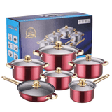 High Quality Stainless Steel Cookware Set - 12 Pcs