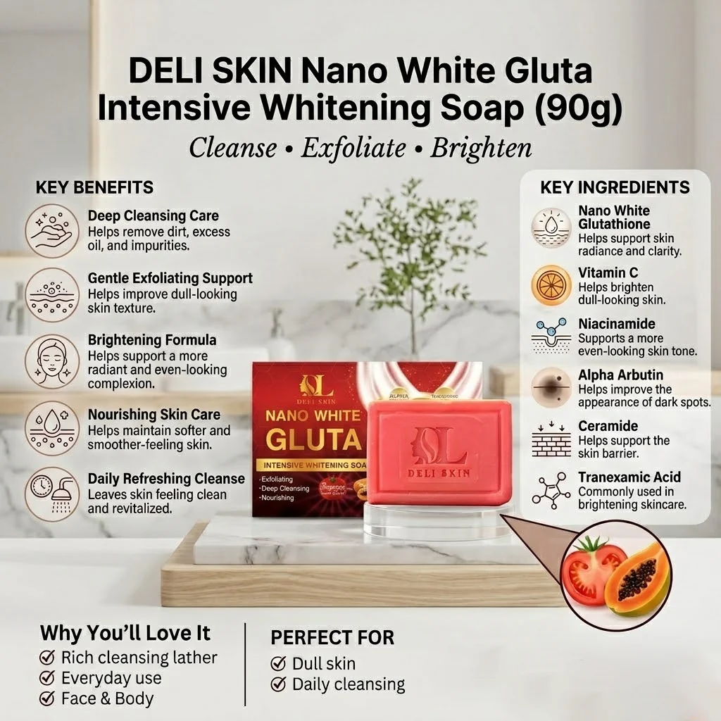 Deli Skin Nano White Gluta Intensive Brightening Soap - 90g
