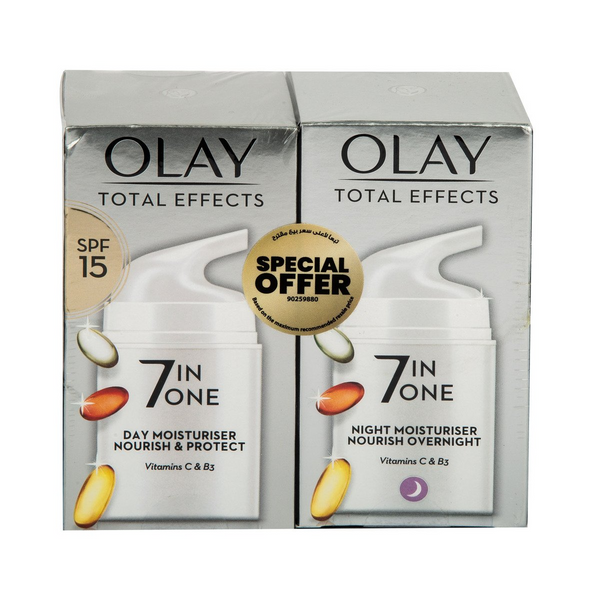 Olay Total Effects 7 in One Day & Night Moisturiser - 50ml+50ml