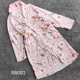 Long Sleeves Comfortable Flannel Bathrobe Coral Fleece