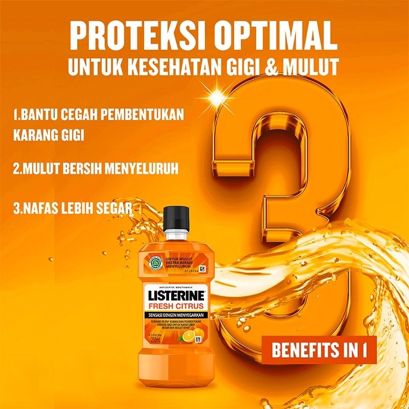 Listerine Fresh Citrus Mouthwash - 500ml