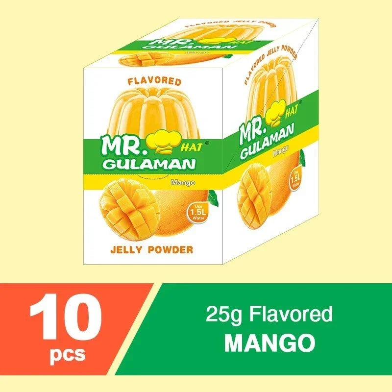 Mr. Hat Gulaman Mango Flavored Jelly Powder - 10 Packs × 25g