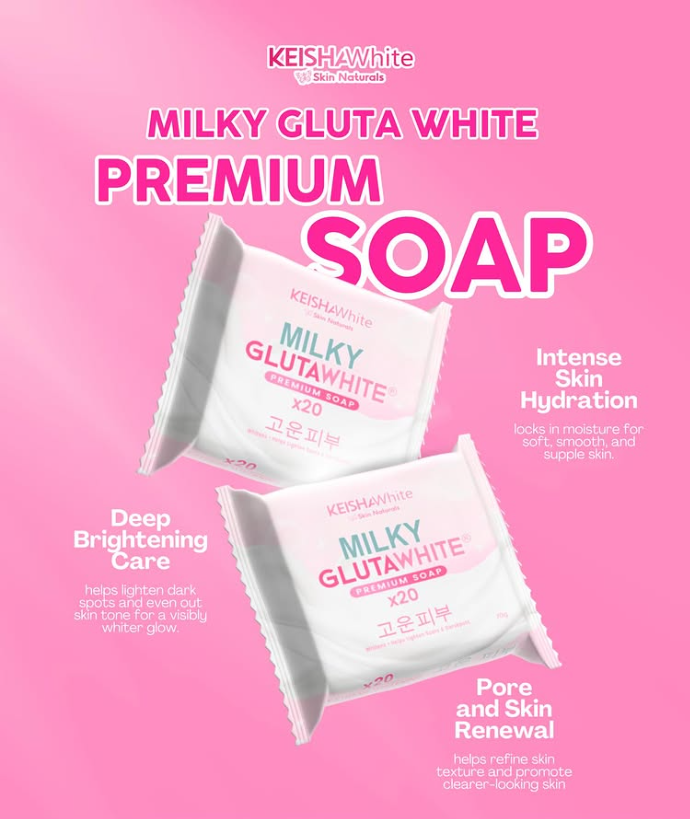 Keisha White Milky Gluta White Premium Soap X20-70g