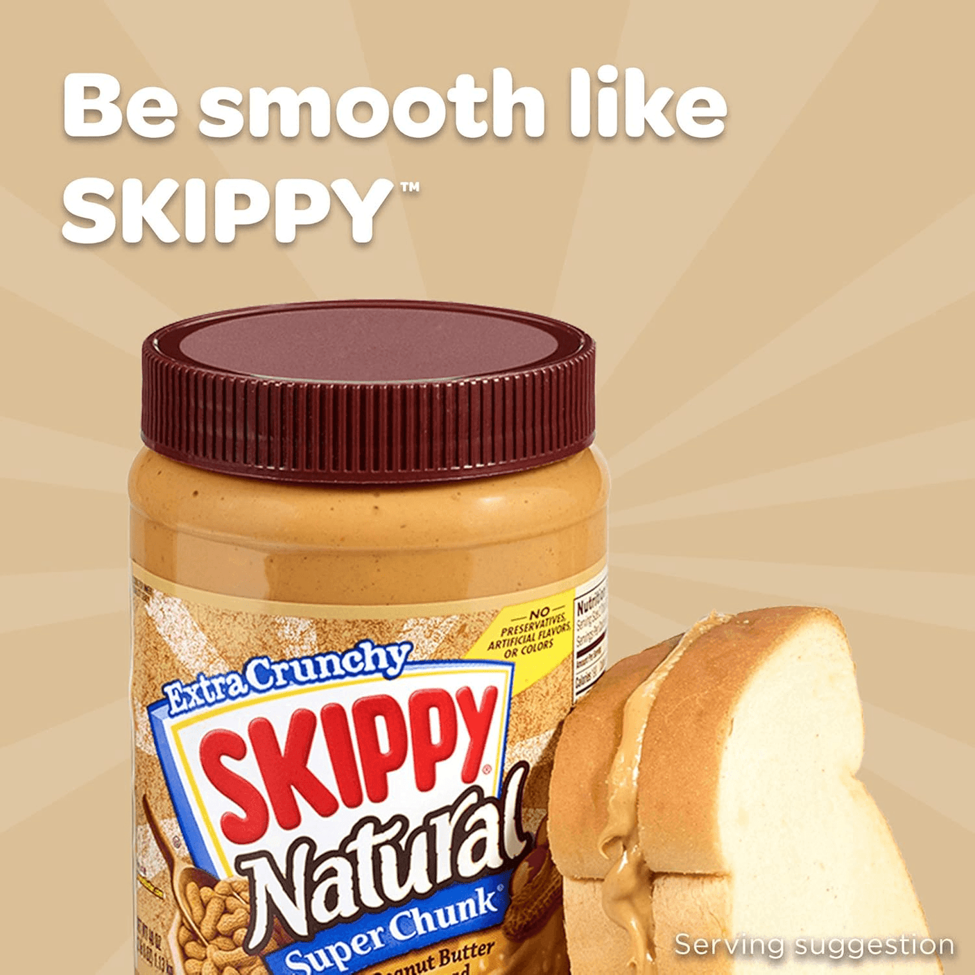 Skippy Natural Super Chunk Peanut Butter Spread - 425g