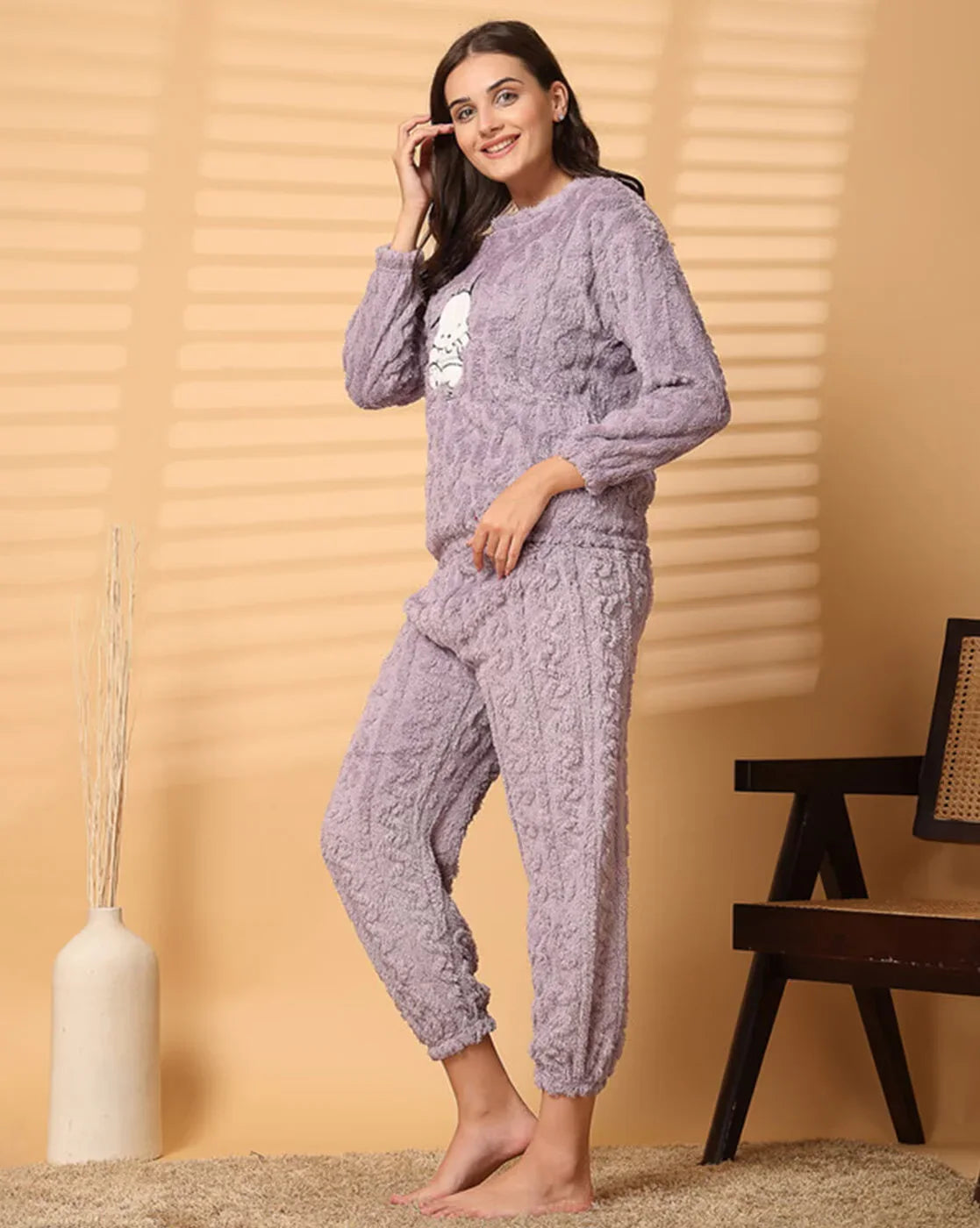 Women's Warm & Fuzzy Knitted Pajama Set