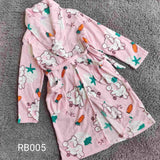 Long Sleeves Comfortable Flannel Bathrobe Coral Fleece