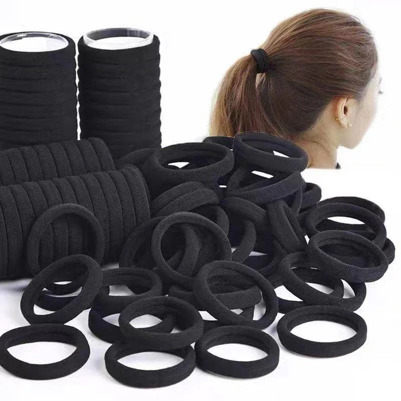 Black Rubber Bands - 24 Pcs