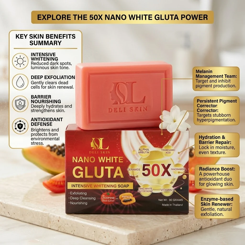 Deli Skin Nano White Gluta Intensive Brightening Soap - 90g