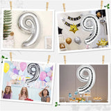 Birthday Decoration Silver Foil Balloon Number 9 - 40Cm