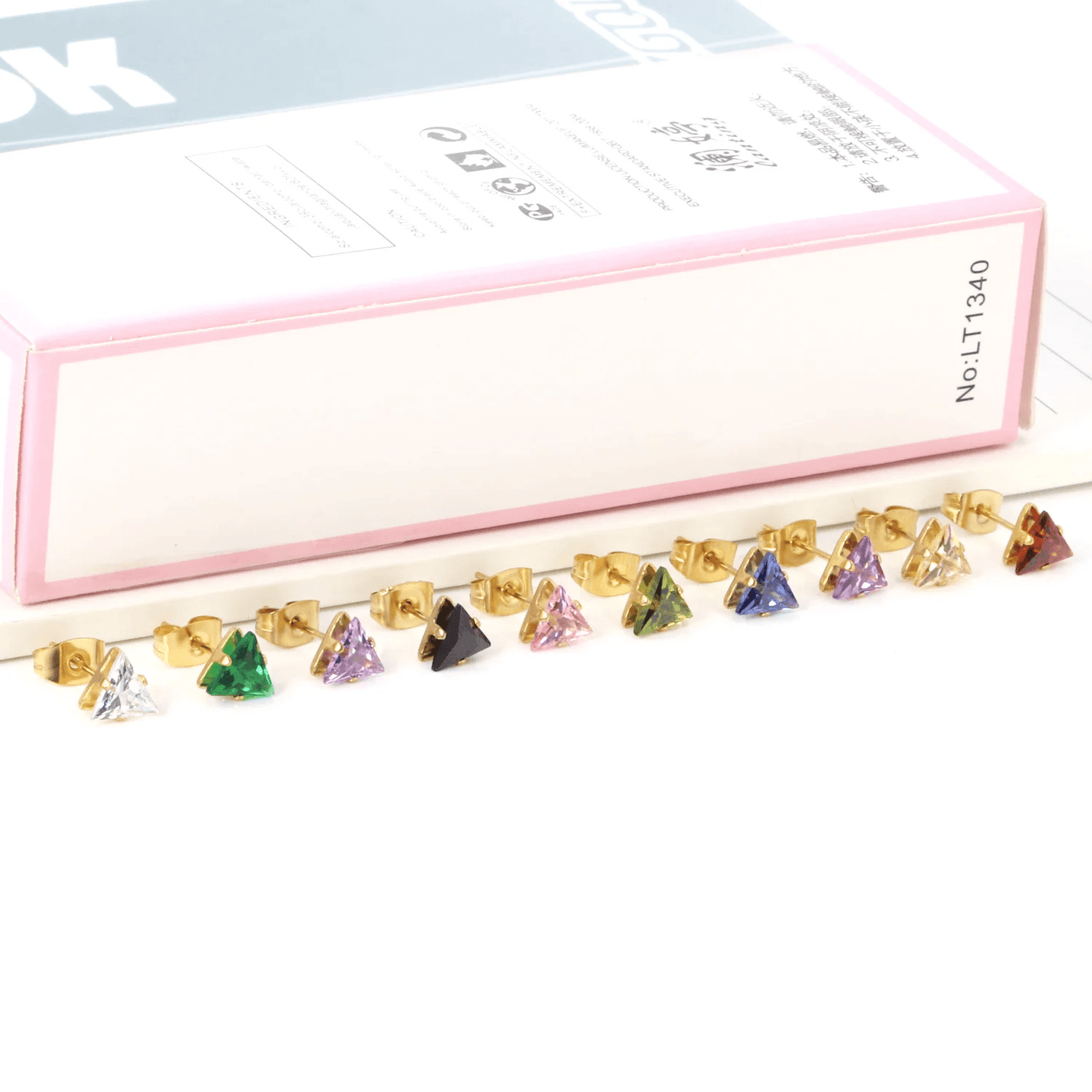 Golden Stainless Steel Stud Earings - 100