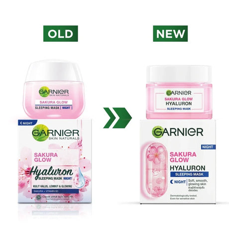 قناع النوم Garnier Sakura White Pinkish Glow - ليلي 50 مل