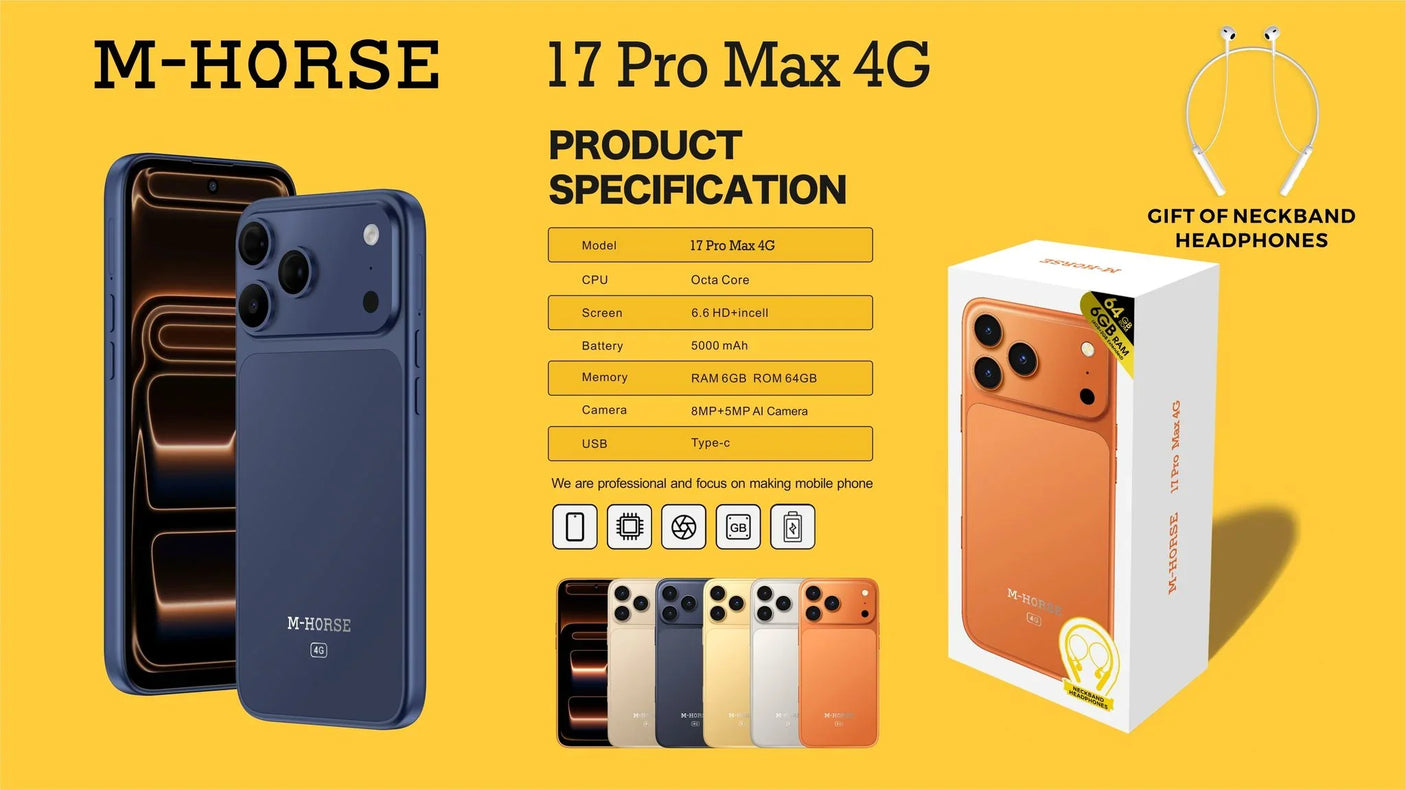 M-HORSE 17 Pro 17 Max 4G 4G 6 جيجابايت رام + 64 جيجابايت روم