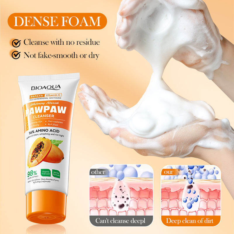 BIOAQUA Papaya Vitamin C  Facial Cleanser - 100g
