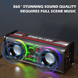 Transparent RGB Wireless Portable Bluetooth Dual Speaker - V8
