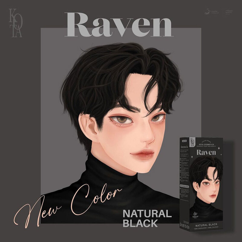 Kota Cosmetics Raven Thailand Hair Color Natural Black - 100ml + 100ml