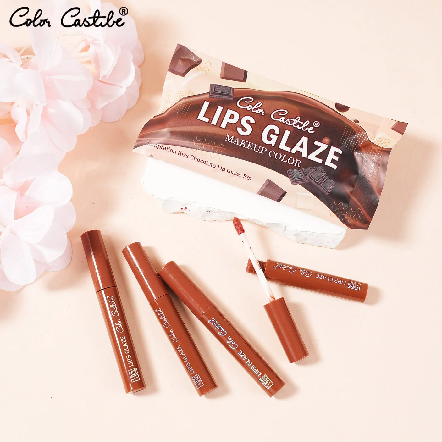 Color Castle Makeup Color Lip Glaze 4 Colors Set