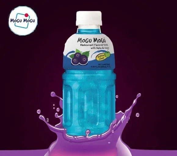 Mogu Mogu Blackcurrant Flavored Drink With Nata De Coco - 320ml