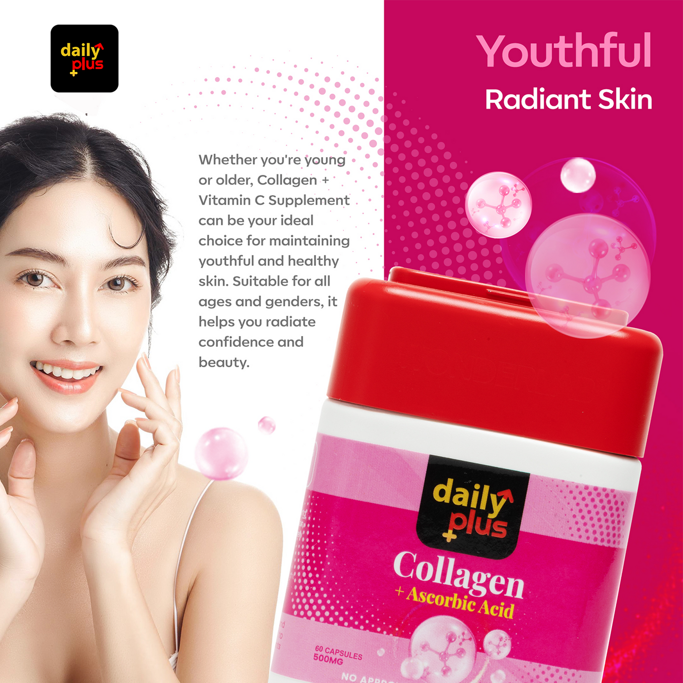 Daily Plus Collagen + Ascorbic Acid Caps - 60s