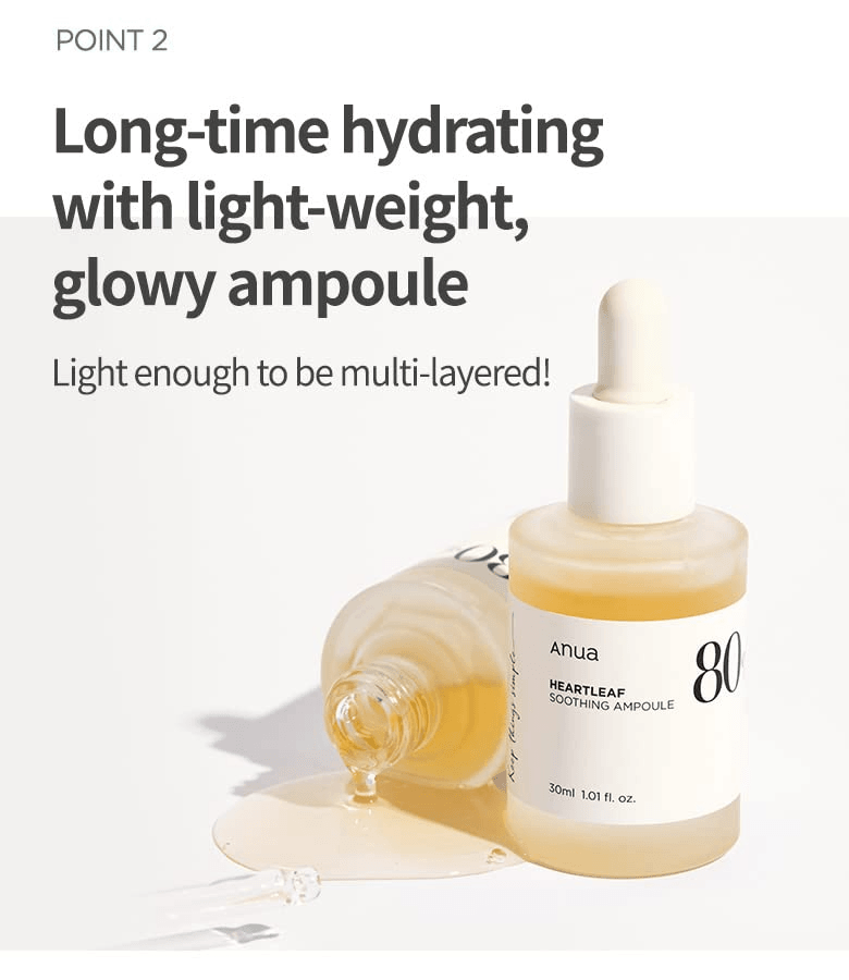 Anua Heartleaf 80% Moisture Soothing Ampoule - 30ml
