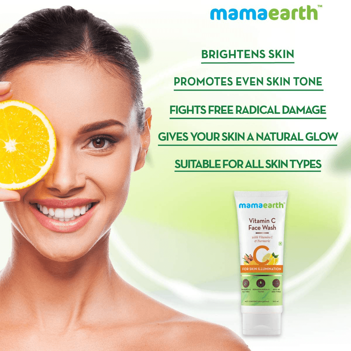 Mamaearth Vitamin C Face Wash With Vitamin C & Turmeric - 100ml