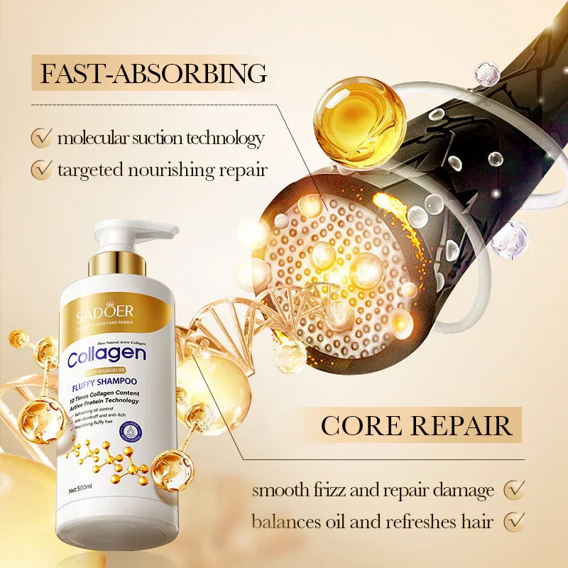 Sadoer Collagen Anti-Dandruff Fluffy Shampoo - 500ml